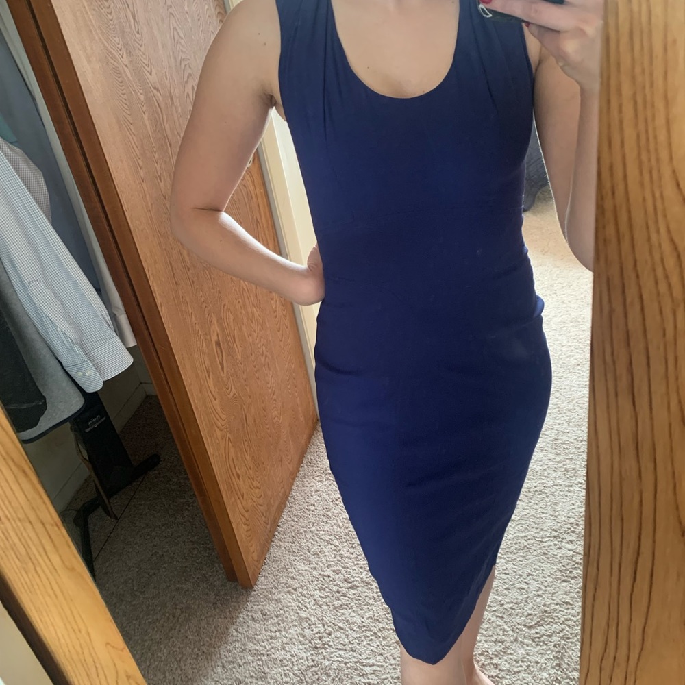 French Connection Blue Sleeveless Bodycon Dress-0